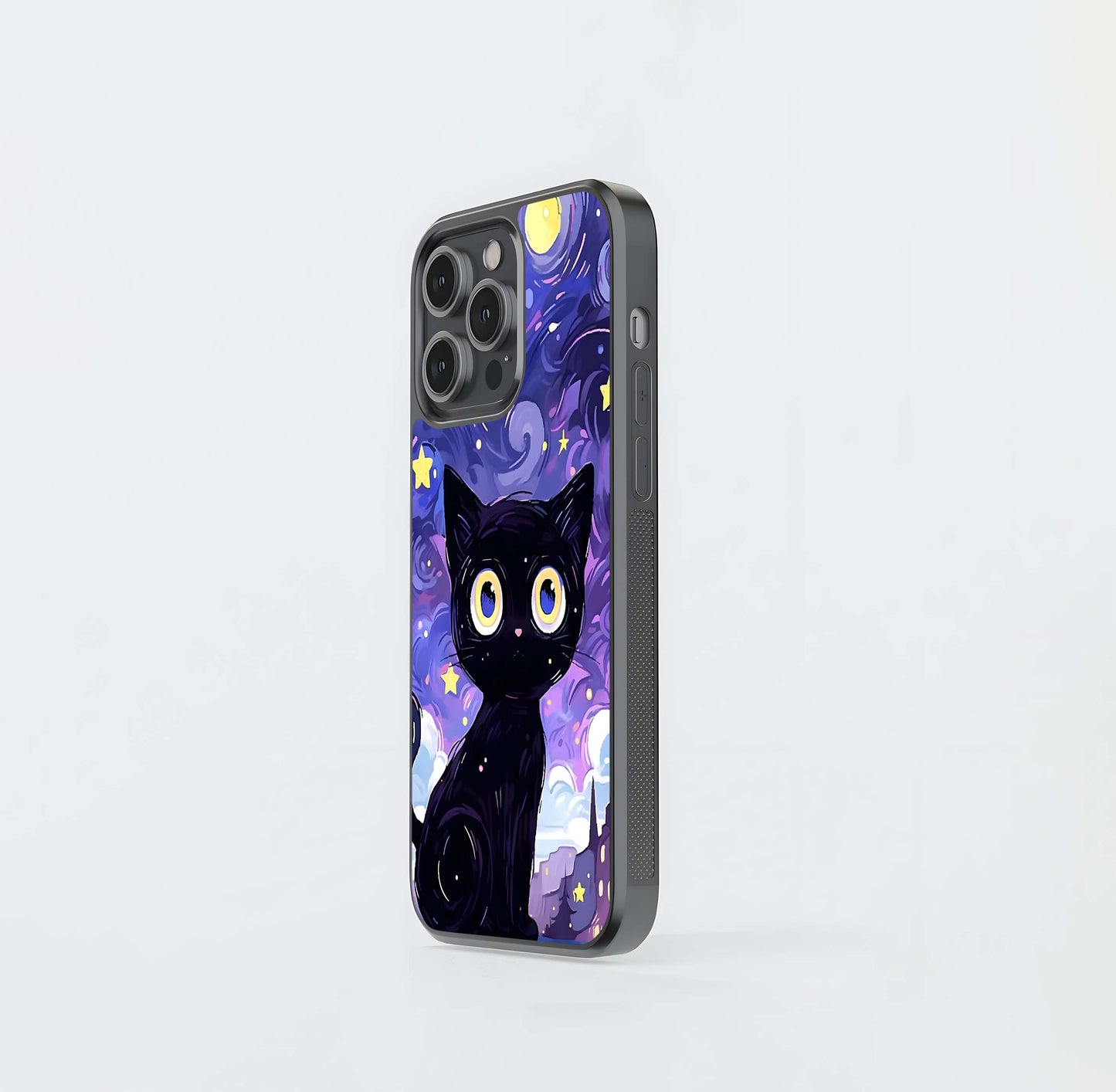 Abstract Cat Art Glass Case Glass Case