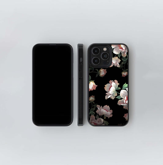 Abstract Embossed Blooming Bright Flower Glass Case