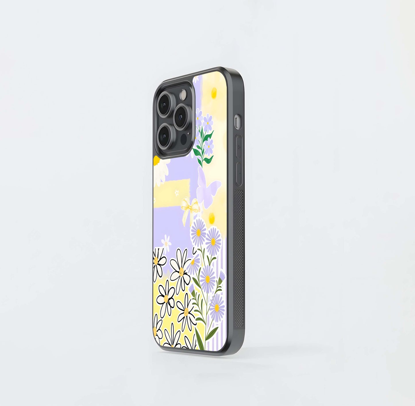 Yellow Petal Delight Glass Case