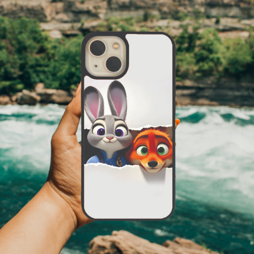 Bunny Fox Cut Glass Back Cover for Apple iPhone