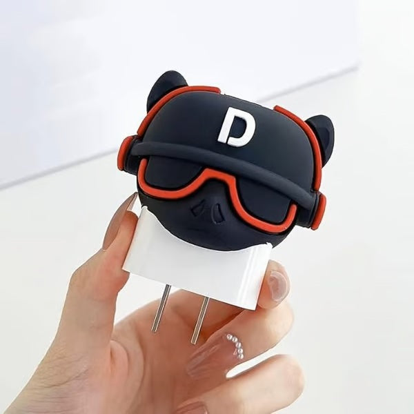 CUTE DJ Bull charger case & protector Cable APPLE IPHONE SILICON CASE Stylish Charger Case