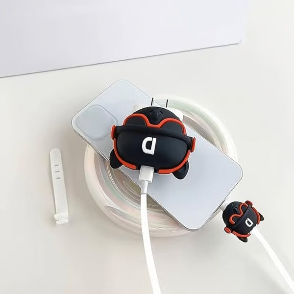CUTE DJ Bull charger case & protector Cable APPLE IPHONE SILICON CASE Stylish Charger Case