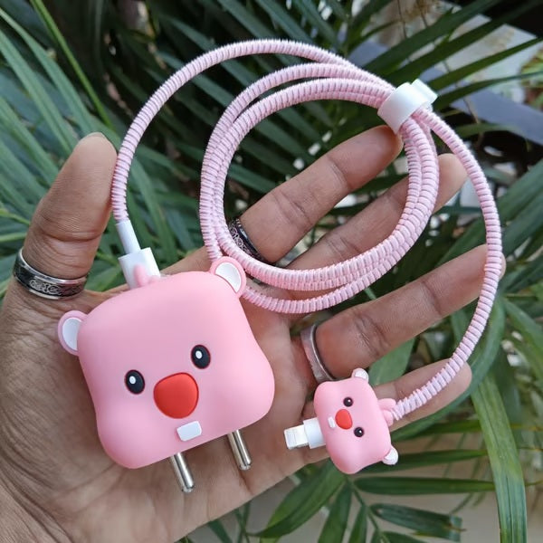 Cute Bear-Shaped charger case & protector Cable APPLE IPHONE SILICON CASE Adorable and functional charging accessory