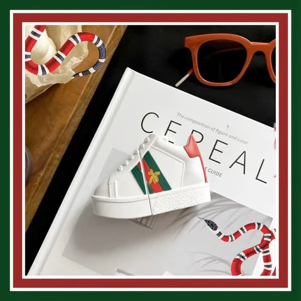WHITE Sneakers SILICON Airpods Case Cover For Airpods 1/2 Trendy white sneakers with iconic design