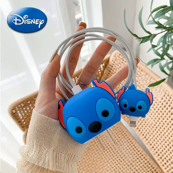Disney Stitch charger case & protector Cable APPLE IPHONE SILICON CASE Cute and functional charging cable