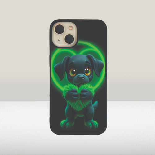 Heart Love Dog Themed Glass Case / Cover