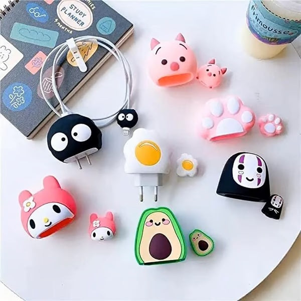 Kawaii charger case & protector Cable APPLE IPHONE SILICON CASE Cute cable accessories