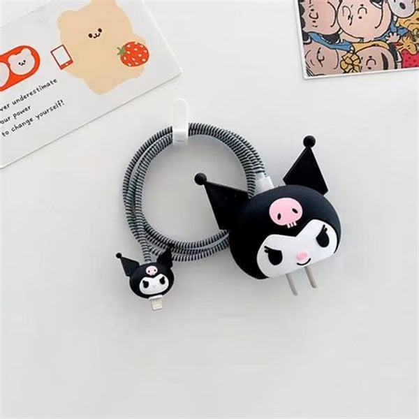 Kuromi-Themed charger case & protector Cable APPLE IPHONE SILICON CASE Cute and Unique Charging Accessory