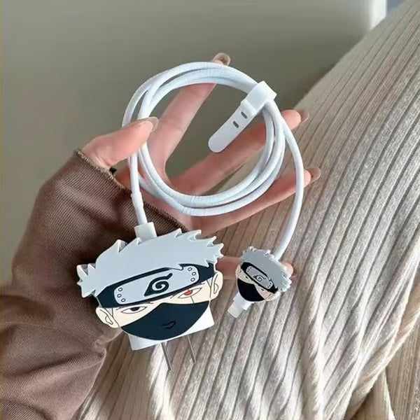 Naruto kakashi Anime Character Themed charger case & protector Cable APPLE IPHONE SILICON CASE High-quality and durable charging cable featuring a popular anime character.