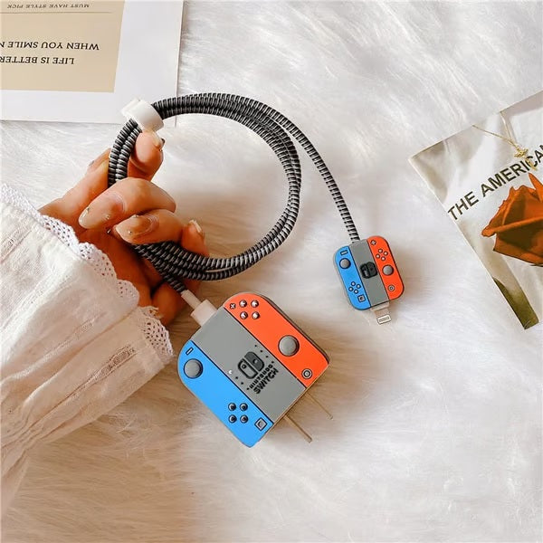 Nintendo Switch-Themed charger case & protector Cable APPLE IPHONE SILICON CASE Stylish and functional charging accessory