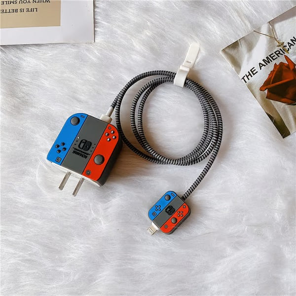 Nintendo Switch-Themed charger case & protector Cable APPLE IPHONE SILICON CASE Stylish and functional charging accessory