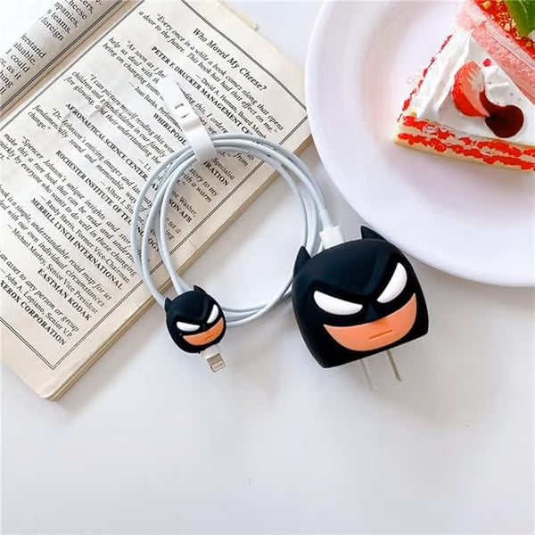 Superhero Batmen charger case & protector Cable APPLE IPHONE SILICON CASE Fast charging cable with superhero-themed adapter