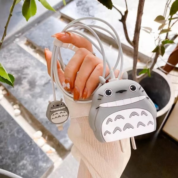 Totoro charger case & protector Cable APPLE IPHONE SILICON CASE Cute and Functional USB Cable