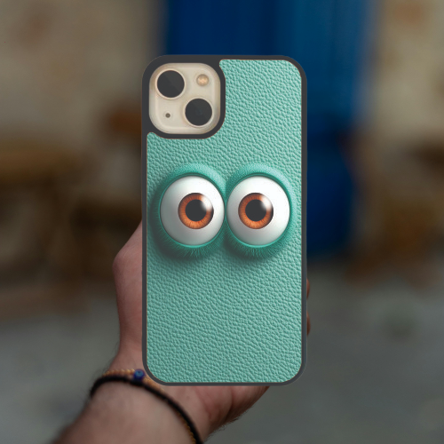 Background Lather eye print glass Case / phone cover