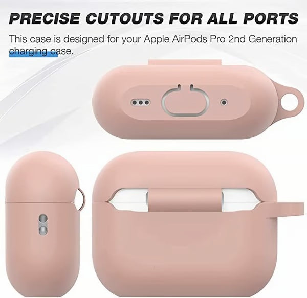 pink Protective SILICON Airpods Case Cover For AIRPODS PRO 2 Impact Resistant Design AIRPODS PRO 2