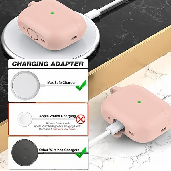 pink Protective SILICON Airpods Case Cover For AIRPODS PRO 2 Impact Resistant Design AIRPODS PRO 2