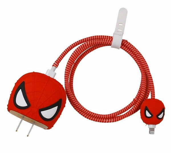 spidermen Superhero -Themed charger case & protector Cable APPLE IPHONE SILICON CASE Stylish charging accessories with superhero design