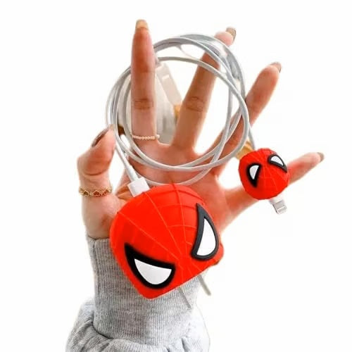 spidermen Superhero -Themed charger case & protector Cable APPLE IPHONE SILICON CASE Stylish charging accessories with superhero design
