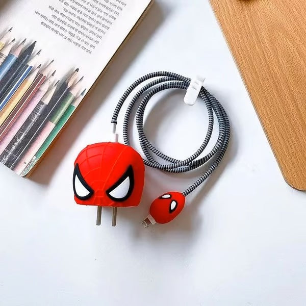 spidermen Superhero -Themed charger case & protector Cable APPLE IPHONE SILICON CASE Stylish charging accessories with superhero design