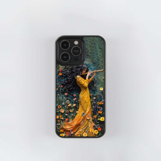 Flute in the Sunken Garden Glass Case