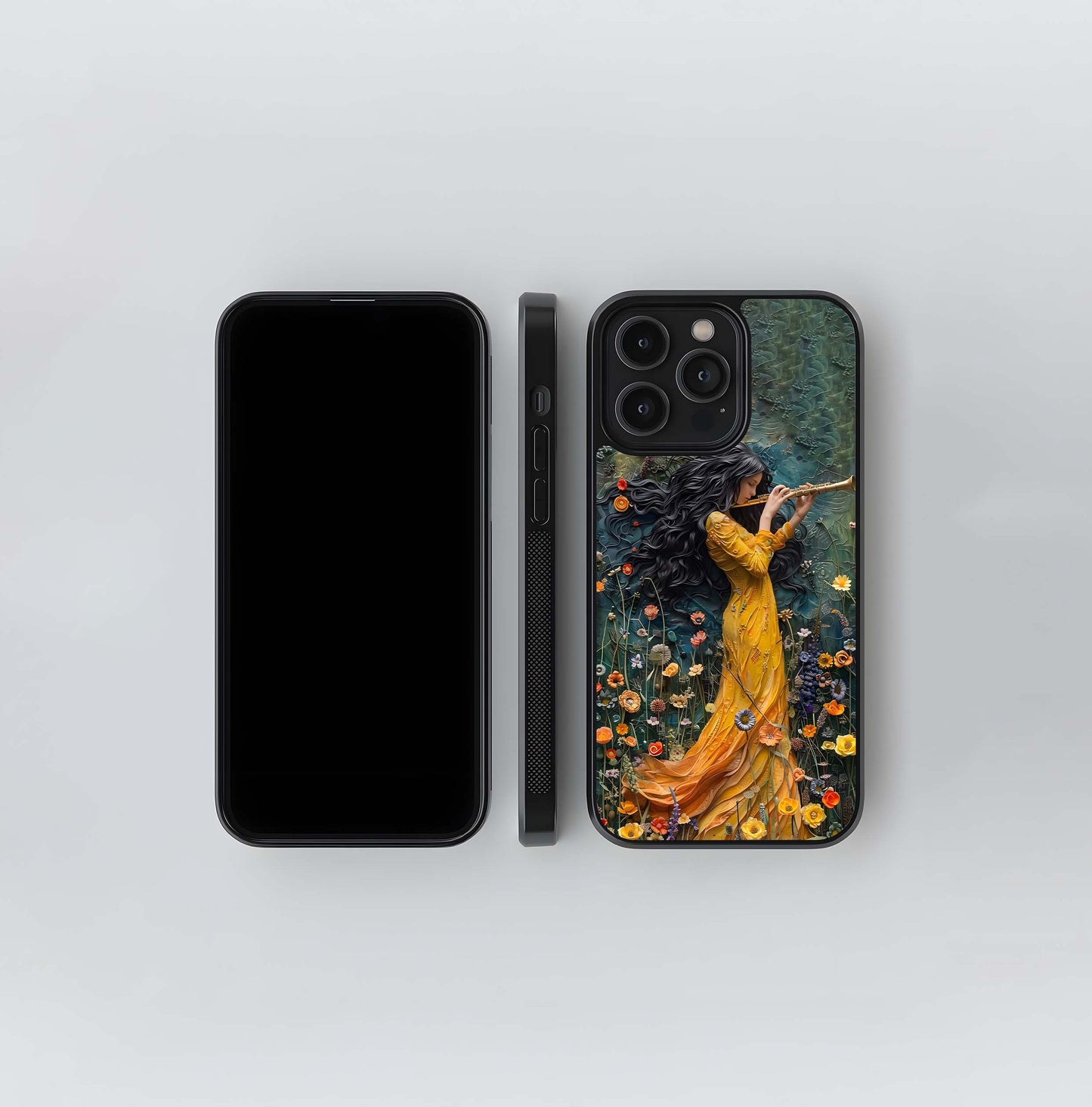 Flute in the Sunken Garden Glass Case