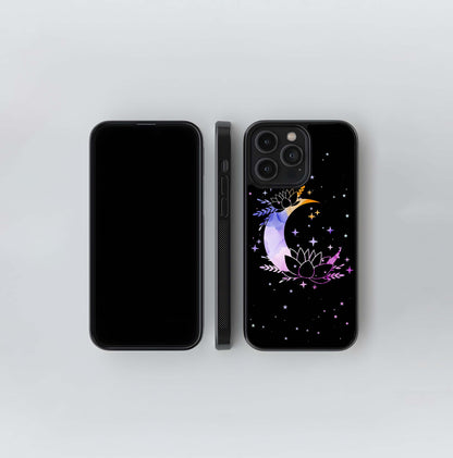 Watercolor Moon & Lotus Glass Case