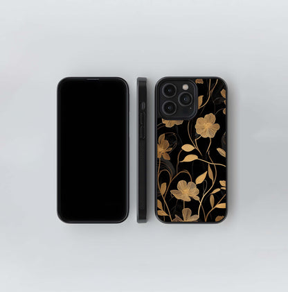 Golden Petal Flow Glass Case