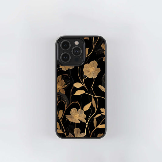 Golden Petal Flow Glass Case