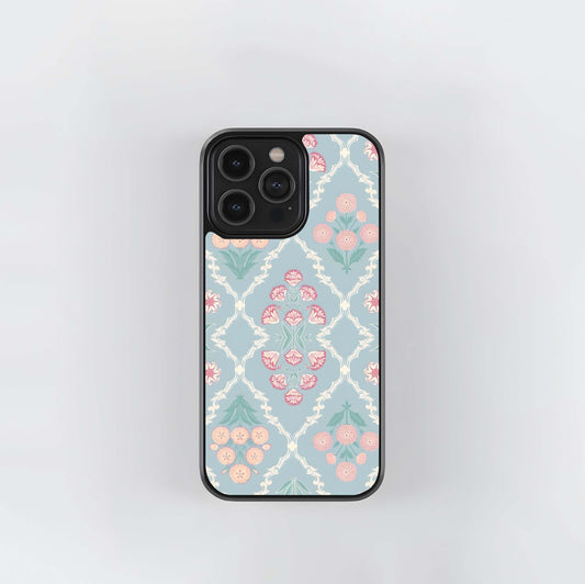 Zigzag Floral Pattern Glass Case
