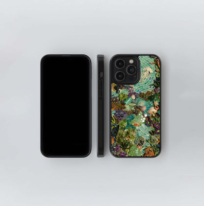Abstract Marble & Gold Fluidity Glass Case