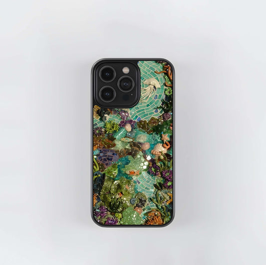 Abstract Marble & Gold Fluidity Glass Case