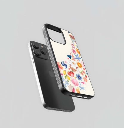 Aesthetic Colorful Doodles Glass Case