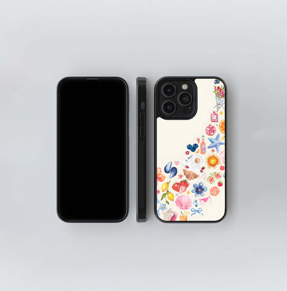 Aesthetic Colorful Doodles Glass Case