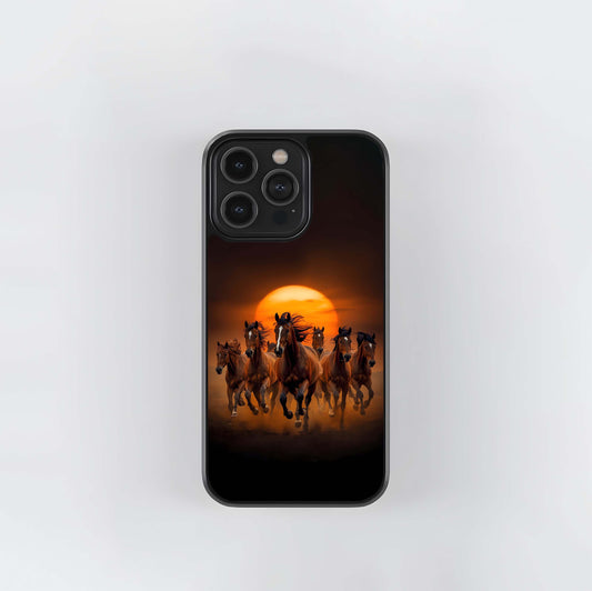 Wild Sunset Run Glass Case