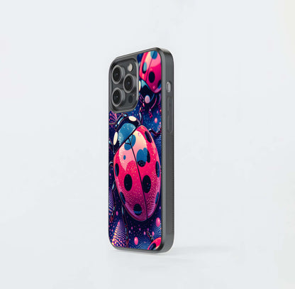 Electric Neon Ladybugs Glass Case