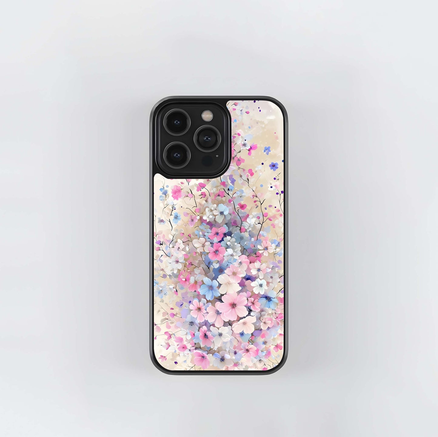 Cascading Pastel Blossoms Glass Case
