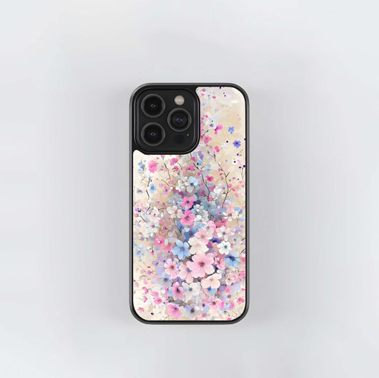 Cascading Pastel Blossoms Glass Case