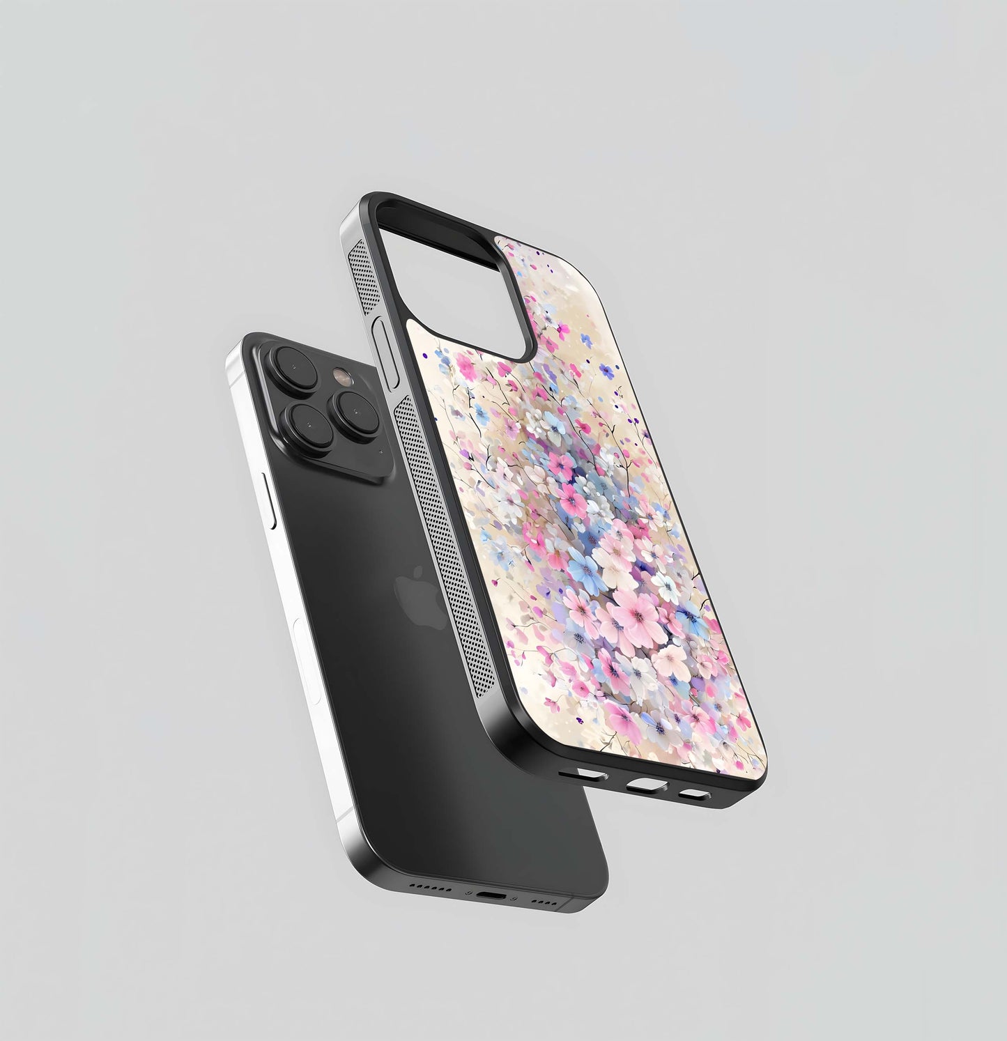 Cascading Pastel Blossoms Glass Case