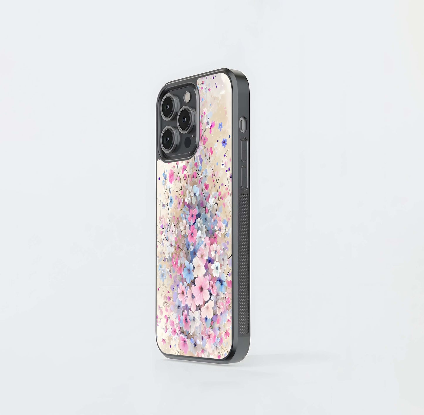 Cascading Pastel Blossoms Glass Case