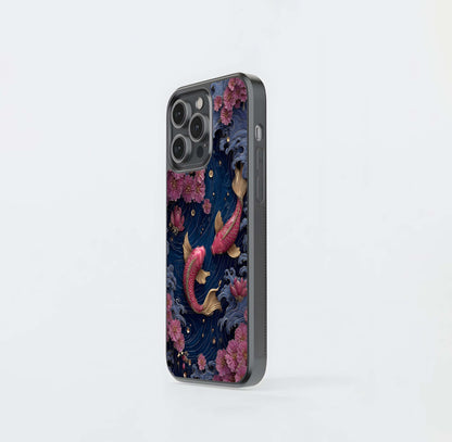 Koi Wave Dance Glass Case