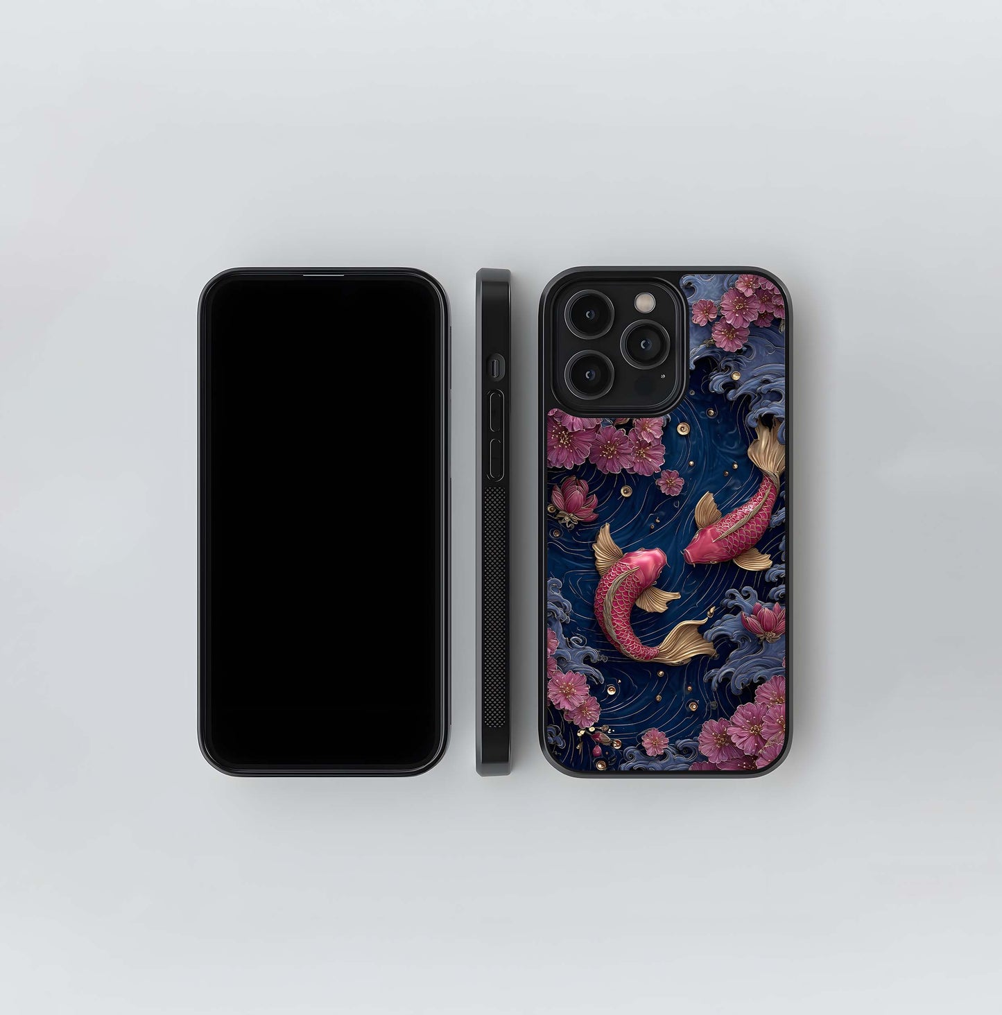 Koi Wave Dance Glass Case