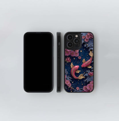 Koi Wave Dance Glass Case