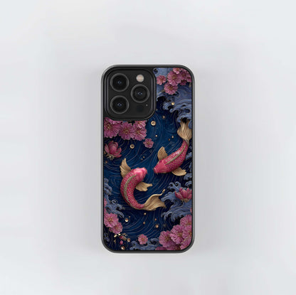 Koi Wave Dance Glass Case
