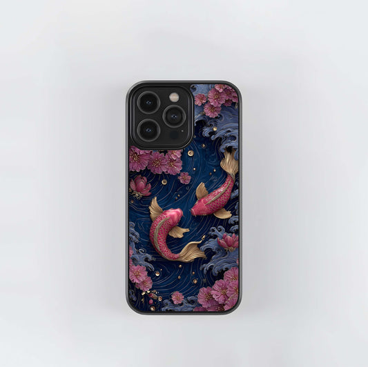 Koi Wave Dance Glass Case