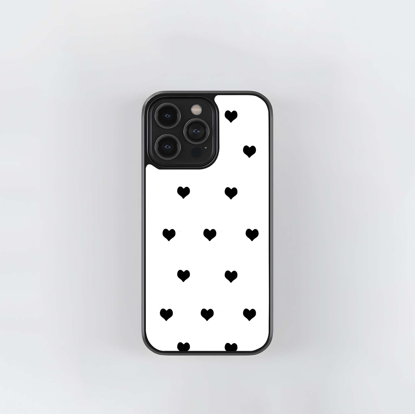 white art board with black heart Glass Case / Cover
