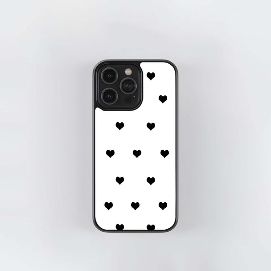 white art board with black heart Glass Case / Cover