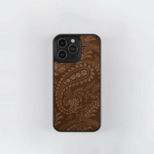Sepia Paisley Tapestry Glass Case