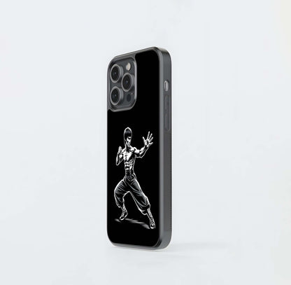 Bruce Lee Vector Art Glass Case