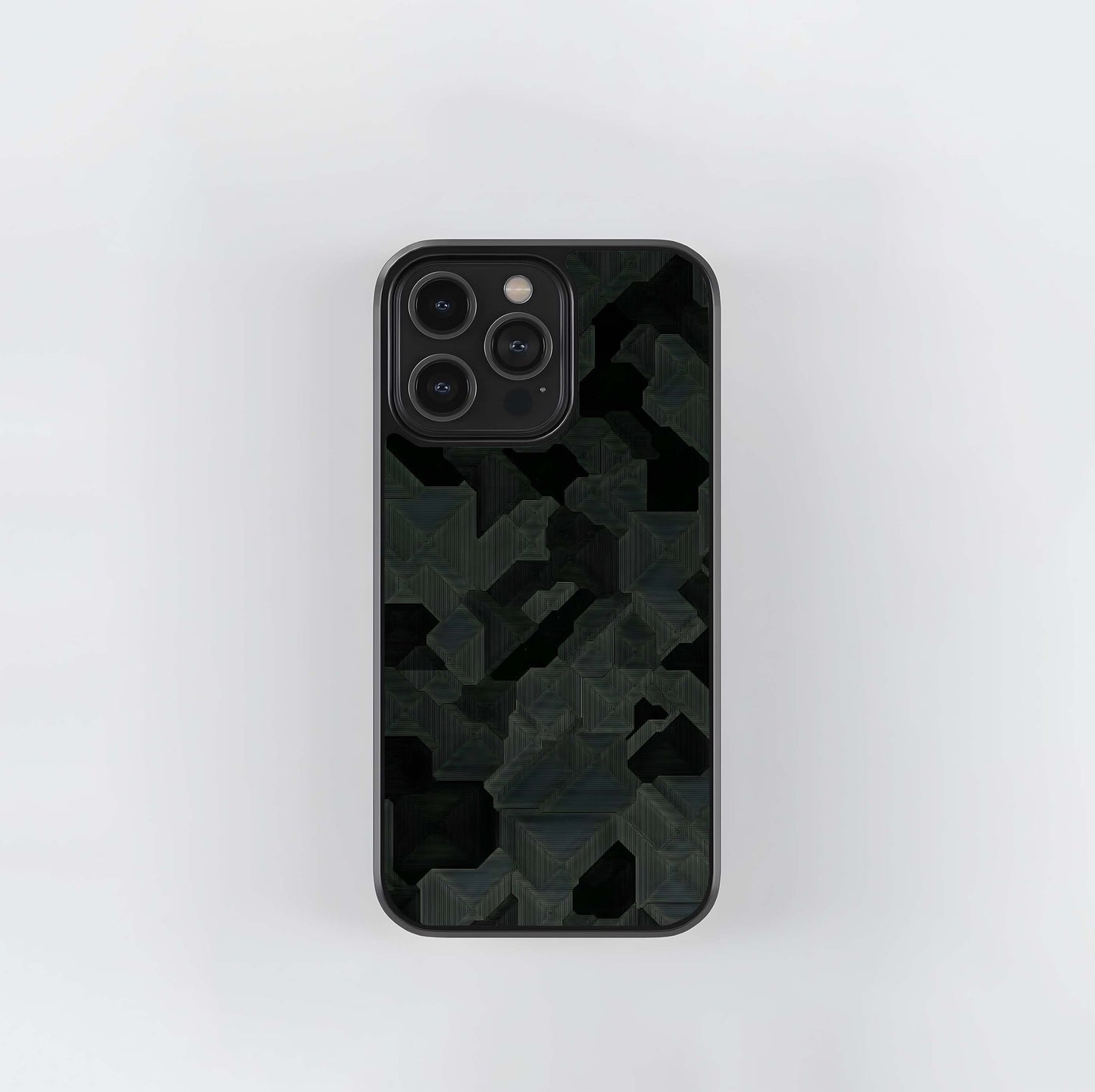 Dark Concentric Camo Glass Case