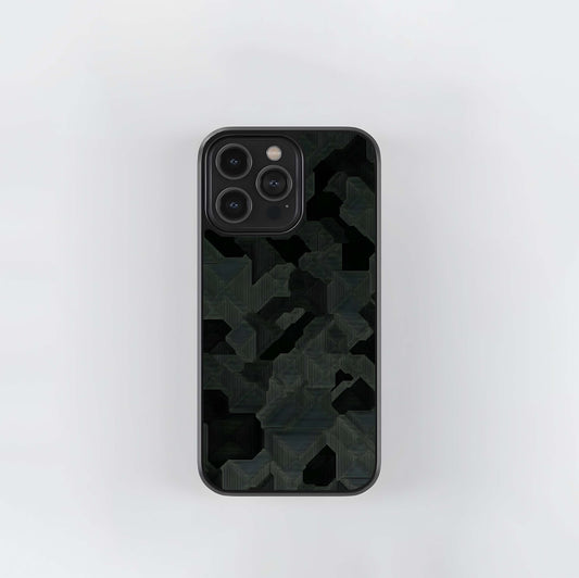 Dark Concentric Camo Glass Case